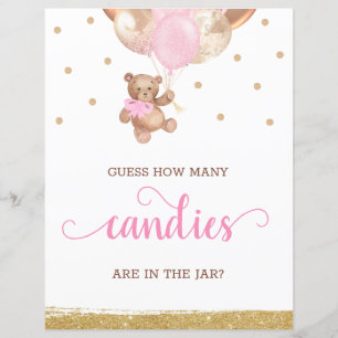 Papier Teddy Bear Devine Combien de bonbons Signer Baby s