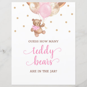 Papier Teddy Bear Devine Combien de bonbons Signer Baby s