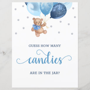 Papier Teddy Bear Devine Combien De Candies Dans Le Signe