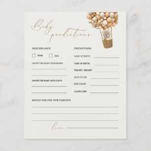 Papier Teddy Bear Prédictions et Conseils Baby shower Jeu