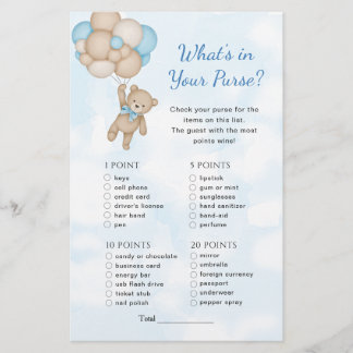 Papier Teddy Bear What's in your Purse Baby Game