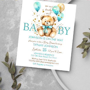 Papier Teddy ours bearly attend l'invitation du budget ba