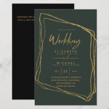 Tendance de couleur OR pour invitation de mariage