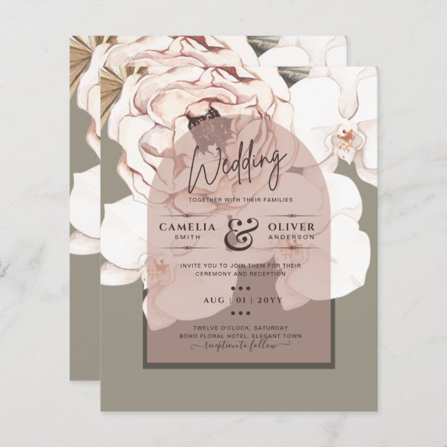 Papier Tendance MOSS BLUSH MARIAGE Sage Dusty Rose (Devant / Derrière)