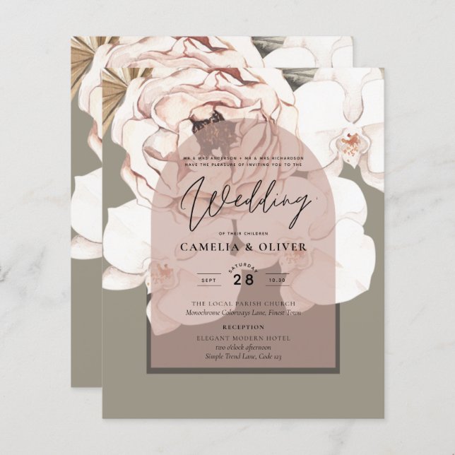 Papier Tendance MOSS BLUSH MARIAGE Sauge Rose Poussiéreux (Devant / Derrière)