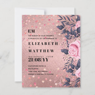 Papier Tendance ROSEGOLD Mariage Metallic rose marine Par