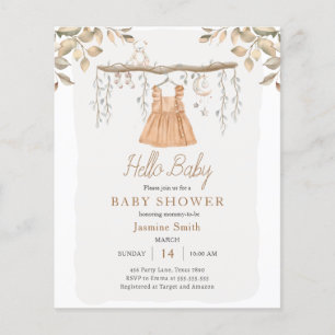 Papier Tenue Boho Bébé Fille Baby Shower Bohème Hallo
