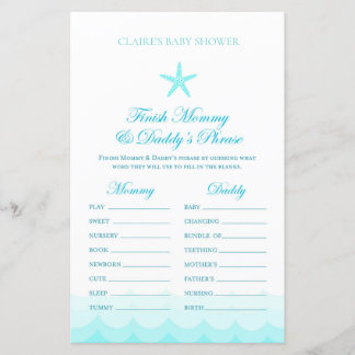 Papier Terminer Maman & Papa Phrase - Baby shower Jeu