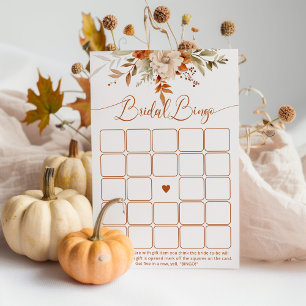Papier Terracotta automne Bride douche jeu de bingo
