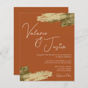 Papier TerraCotta Faux Gold Foil Faire-part de mariage