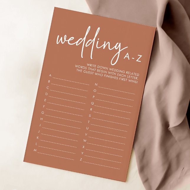 Papier Terracotta Fête des mariées Mariage A-Z Jeu (Créateur téléchargé)