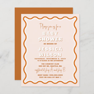 Papier Terracotta Genre Neutre Baby shower Invitation