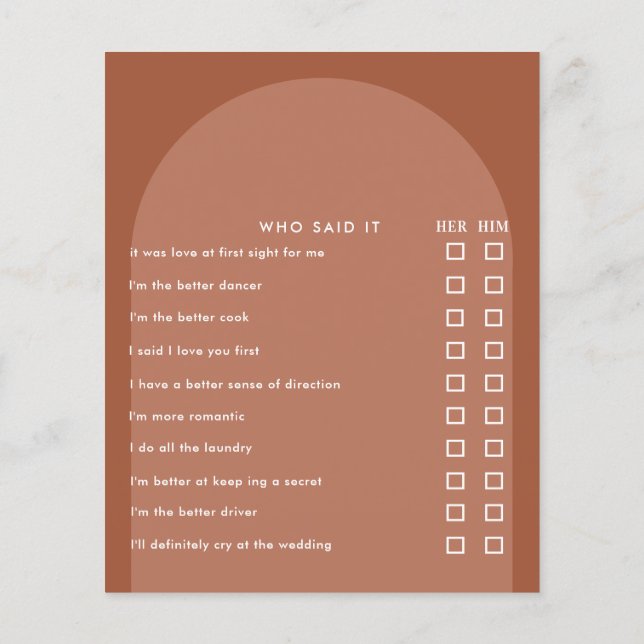 Papier Terracotta pampas herbe moderne douche nuptiale je (Dos)