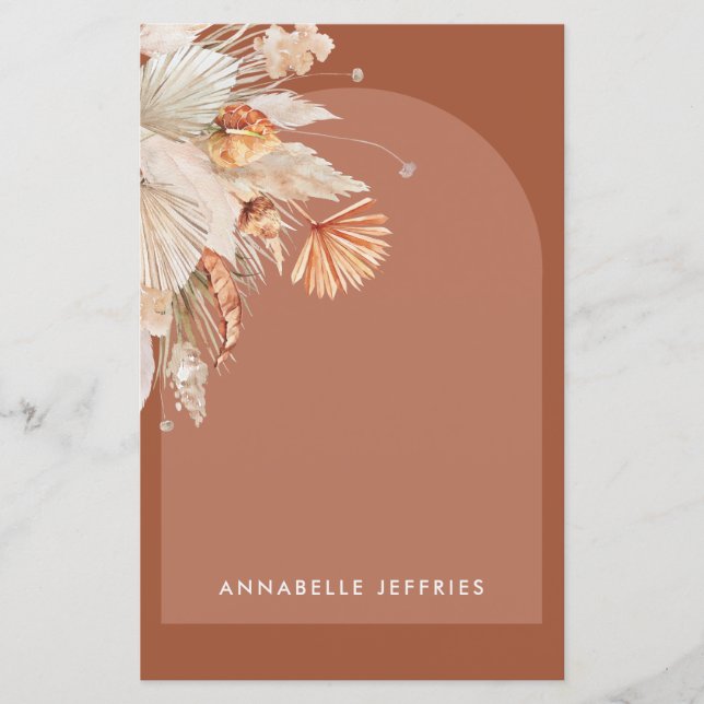 Papier Terracotta pampas herbe moderne nuptiale douche (Devant)