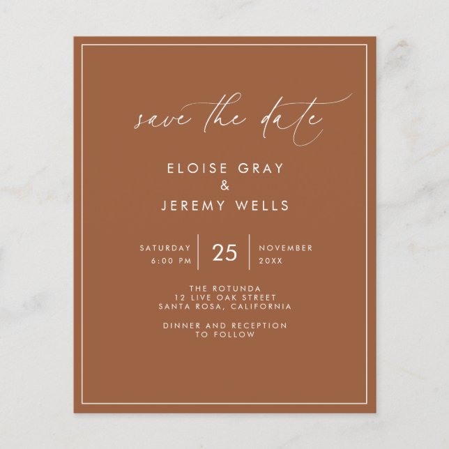 Papier Terracotta Save the Date (Devant)