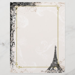 Papier Tête à lettres de style vintage Tour Eiffel
