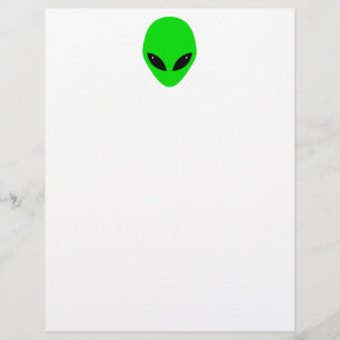 Papier Tête Alien verte