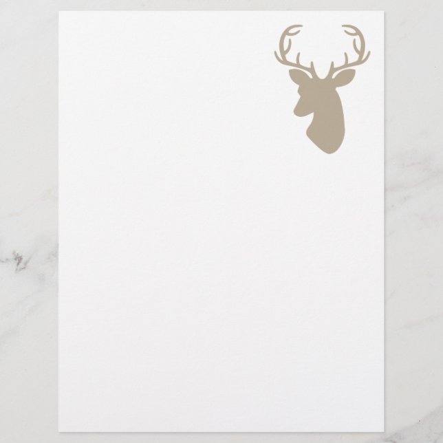 Papier Tête de cerf beige Silhouette (Devant)