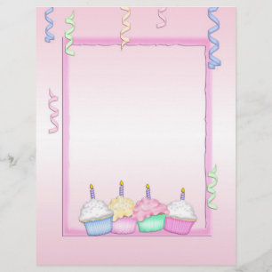 Papier Tête de lettre de Cupcakes d'anniversaire