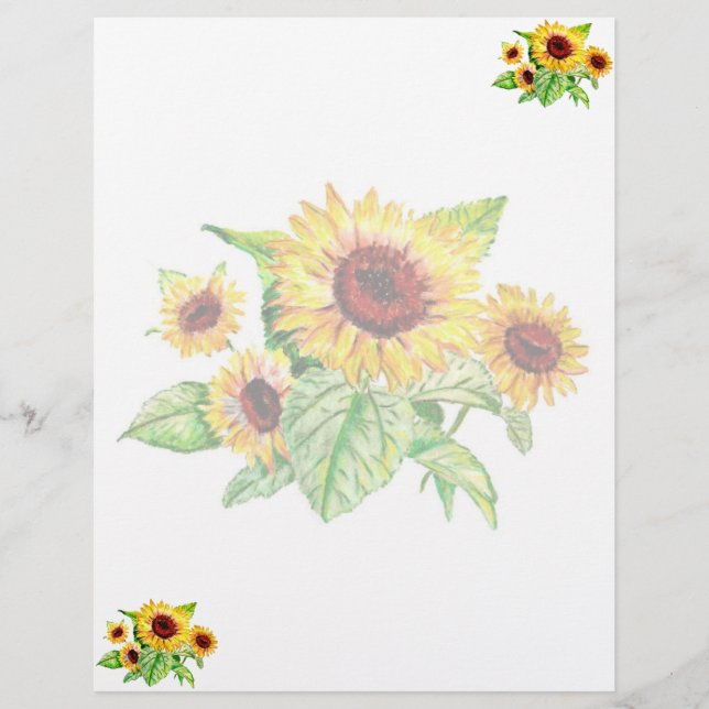 Papier Tête-lettre Bouquet de tournesol (Devant)