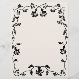 Papier Tête vintage de vigne florale