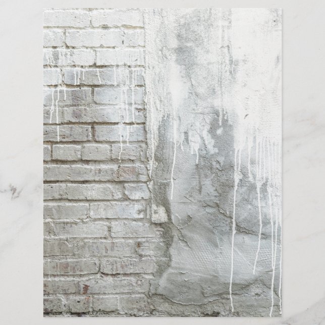 Papier Texture de brique Peinture blanche Grunge de sécha (Devant)