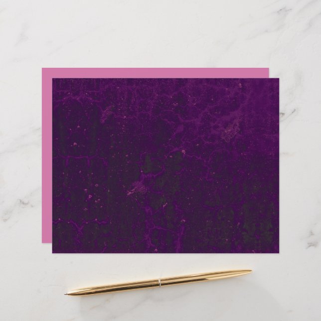 Papier Texture Profond Purple Vert Rustique Vintage Grung (Devant/Arrière en situation)