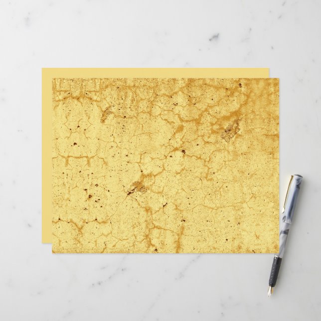 Papier Texture Vintage Jaune Antique Rustique Découpage (Devant/Arrière en situation)