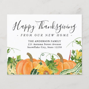 Papier Thanksgiving New Home Citrouille Moving Faire-part