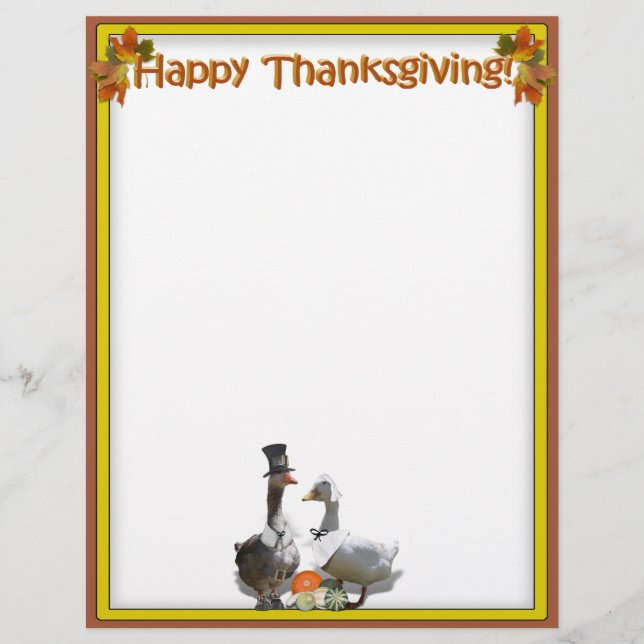 Papier Thanksgiving Pilgrim Canard Couple (Devant)