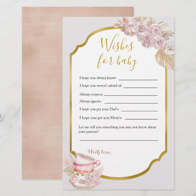 Papier Thé vintage Pour Bébé (Devant / Derrière)