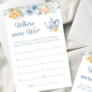 Papier Théière Bleue Où Étions-Nous Jeu de Baby Shower de
