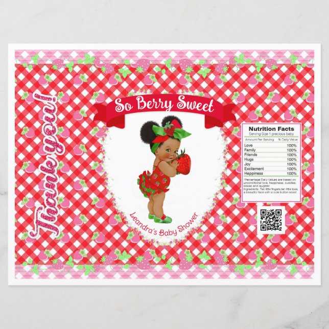 Papier Thème Bébé fraise En vichy Rouge Chip Sac (Devant)