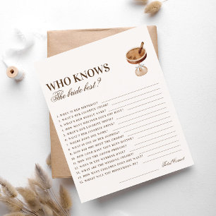 Papier Thème Café qui connaît la mariée meilleur jeu
