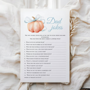 Papier Thème citrouille Baby shower Papa plaisante Activi
