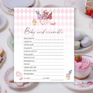 Papier Thème de fête à thé - Jeu de mots mêlés pour baby