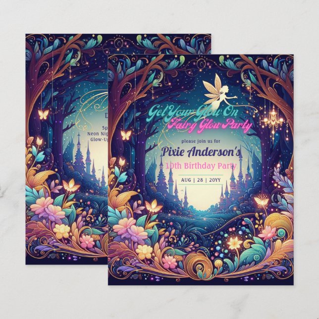 Papier Thème Fairy Fairy Party Fairytale Enchanted Forest (Devant / Derrière)