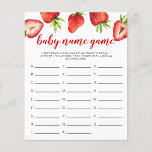 Papier Thème fraise Nom du bébé Jeu de douche