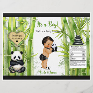 Papier Thème Panda Bamboo Sac à puces pour bébé garçon