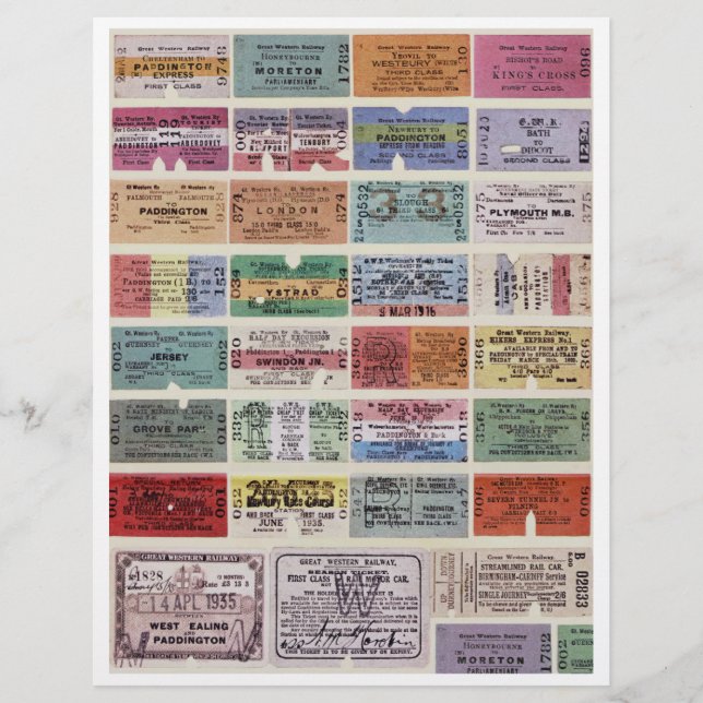 Papier Tickets Vintages pour l'artisanat (Devant)