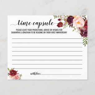 Papier Time Capsule Couple Conseils Marsala Fête des mari