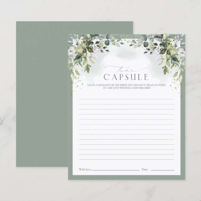 Papier Time Capsule Dusty Blue Eucalyptus jeu de douche (Devant / Derrière)