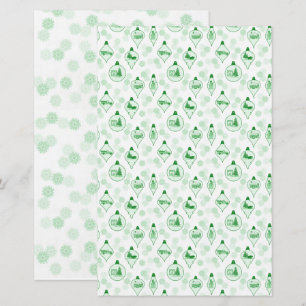 Papier Toile de Noël en vert.