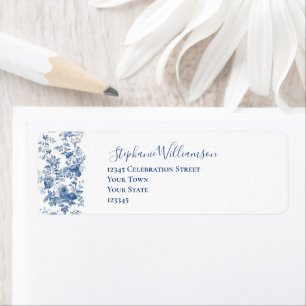 Papier Toile Floral Bleu pour Cartes de Remercieme