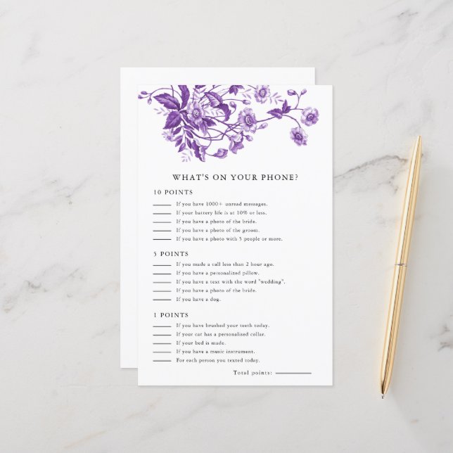 Papier Toile Floral Whats sur votre téléphone Jeu nuptial (Devant/Arrière en situation)