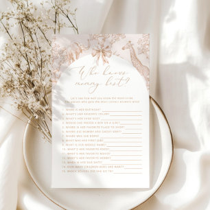 Papier Toile Safari Qui connaît maman meilleur baby showe