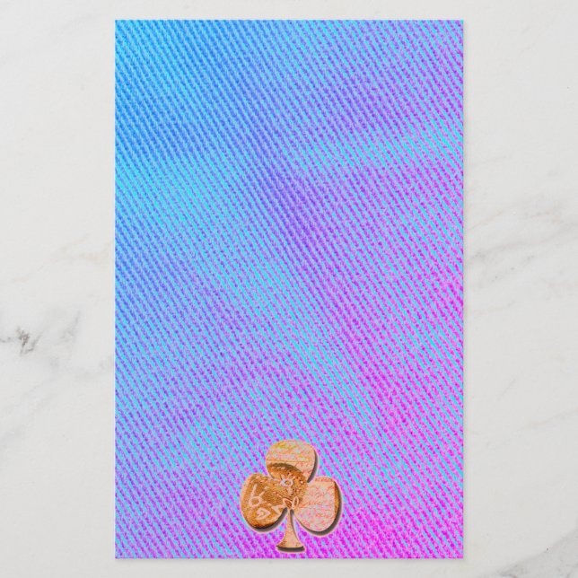 Papier Toile trèfle, denim clair tissu motif (Devant)