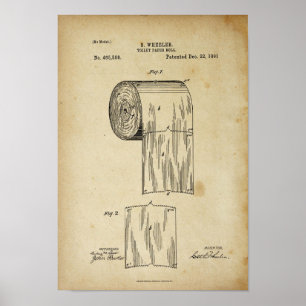 Papier toilette Brevet papier Imprimer Poster de p