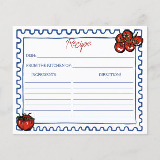 Papier Tomato Italian bridal shower recipe card