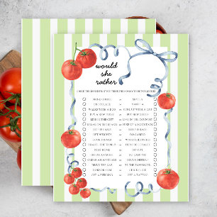 Papier Tomato Voudrait-Elle Plutôt Baby shower Jeu